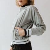 Heather Light Grey Bomber Jacket