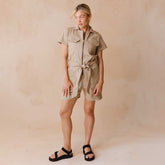 City Romper, Brown Canvas