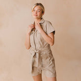 City Romper, Brown Canvas