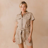 City Romper, Brown Canvas