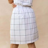 The Away Skirt, White Windowpane