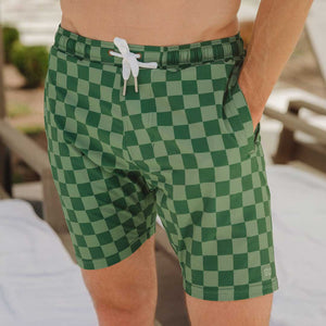 Wind and Sea Shorts, Green Check