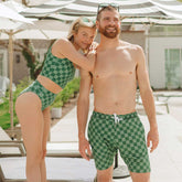 Wind and Sea Shorts, Green Check