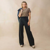 Audrey Trouser, Navy Pinstripe