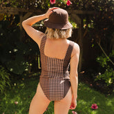 The Margot One-Piece, Brown Gingham