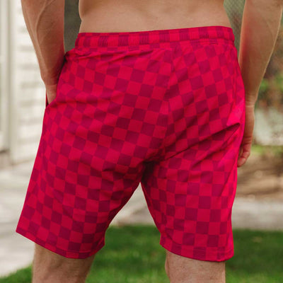 Wind and Sea Shorts, Magenta Check