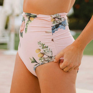 Rose Pink Ruched High-Waisted Bottoms