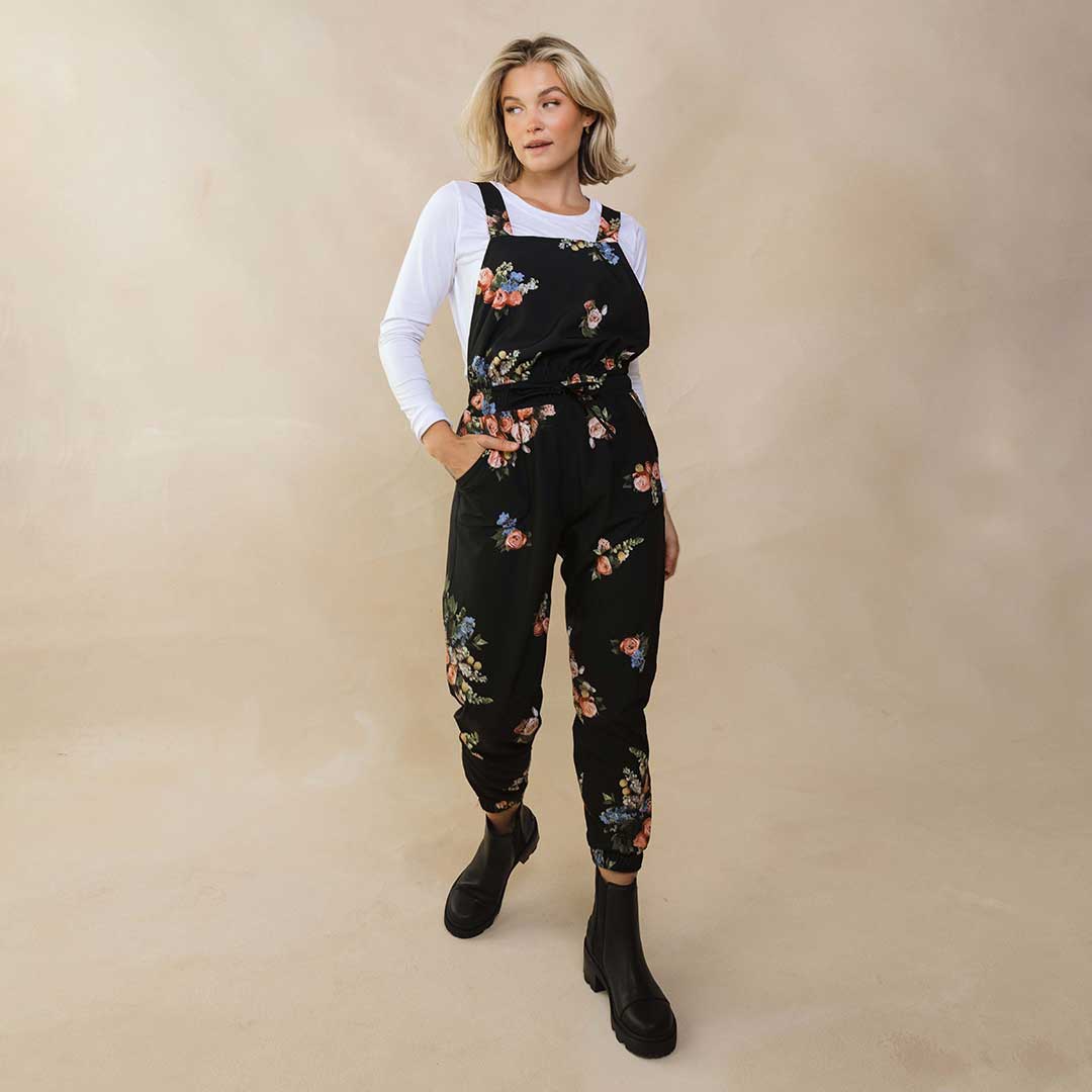 Rose Black Classic Overall Jumpsuit - Albion