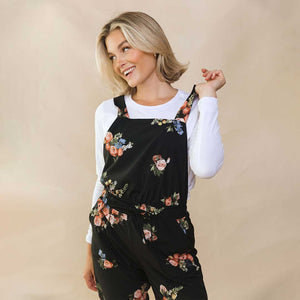 Rose Black Classic Overall Jumpsuit