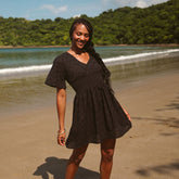 Smocked Dress, Black