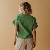 Boss Tee, Green Eyelet