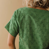 Boss Tee, Green Eyelet