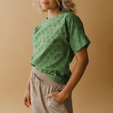 Boss Tee, Green Eyelet