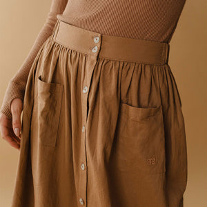 Maxi Button Skirt, Camel