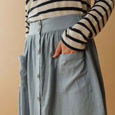 Maxi Button Skirt, Blue