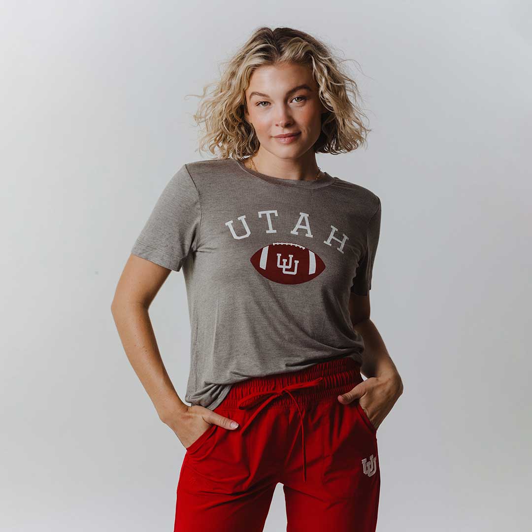 Utah Boyfriend Tee, Grey U of U Football