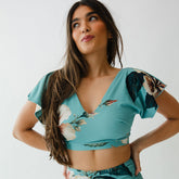 Turquoise Rica Cape Swim Crop