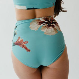 Turquoise Rica Ruched High-Waisted Bottoms
