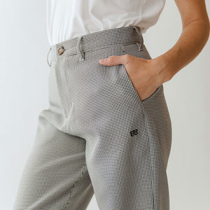 Tuxedo Pants, Black and White Houndstooth