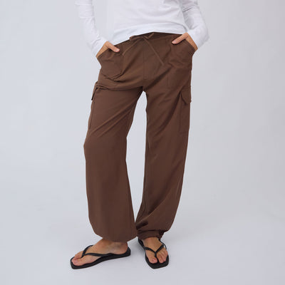 Drawcord Cargo Pants, Coffee