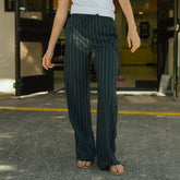 Audrey Trouser, Navy Pinstripe