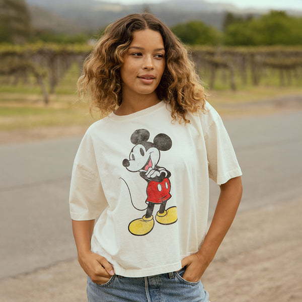 Disney Mickey Oversized Tee, Natural - Albion Fit