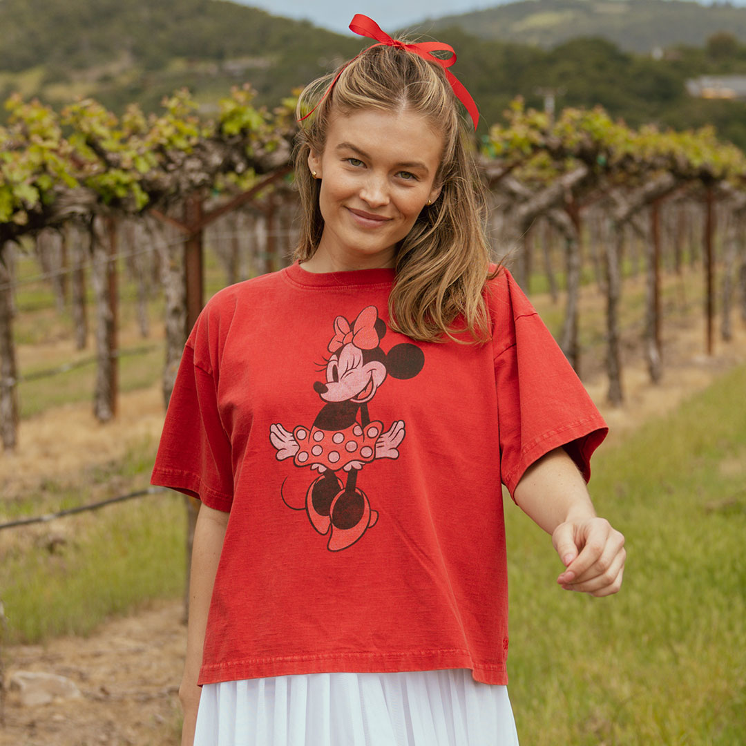 Disney Minnie Oversized Tee, Red - Albion Fit
