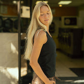 Ribbed Scoop Tank, Black