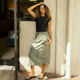 Maxi Cargo Skirt, Olive