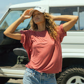 Perfect Oversized Bamboo Tee, Scarlet