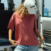 Perfect Oversized Bamboo Tee, Scarlet