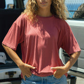 Perfect Oversized Bamboo Tee, Scarlet