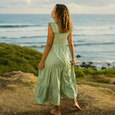 Verse Dress, Green and White Stripe