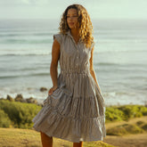 Eden Dress, Navy Stripe