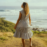 Eden Dress, Navy Stripe