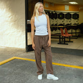 Trouser Track Pants, Coffee and Sugar Stripe