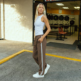 Trouser Track Pants, Coffee and Sugar Stripe