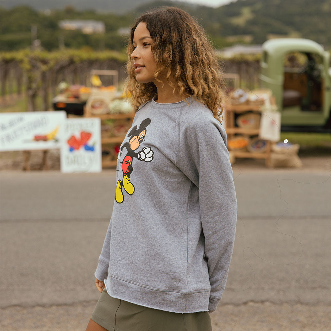 mickey fratto スウェット 2点 Disney Mickey Long Crew Sweatshirt, Grey - Albion Fit
