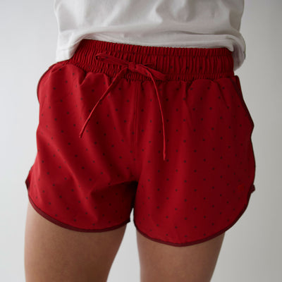 Varsity Shorts, Red Polka Dot