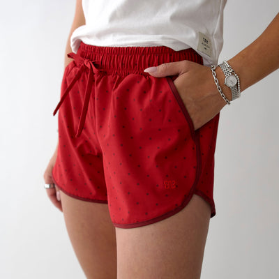 Varsity Shorts, Red Polka Dot