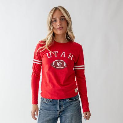 Utah Long Sleeve Baby Tee, Red