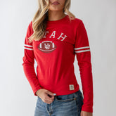 Utah Long Sleeve Baby Tee, Red