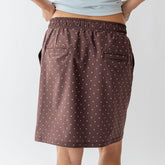 City Skirt, Brown/Blue Polka Dot