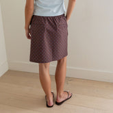 City Skirt, Brown/Blue Polka Dot