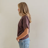 Boss Tee, Brown/Blue Polka Dot