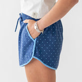 Varsity Shorts, Blue/Blue Polka Dot