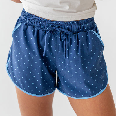 Varsity Shorts, Blue/Blue Polka Dot