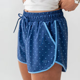 Varsity Shorts, Blue/Blue Polka Dot