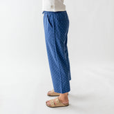 Audrey Mid Rise Wide Leg Pants, Blue/Blue Polka Dot