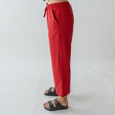 Audrey Mid Rise Wide Leg Pants, Red Polka Dot